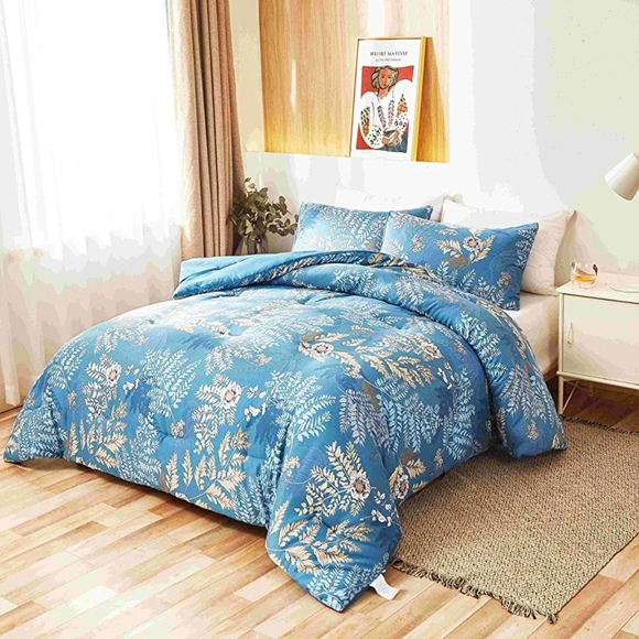 Comforter Set -3 Pieces Bedding Set - Queen Size Comforter with 2 Queen Pillow - Picture 8 of 8